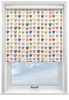 Wee Blue Bell Love Hearts, Multi - Roller Blind